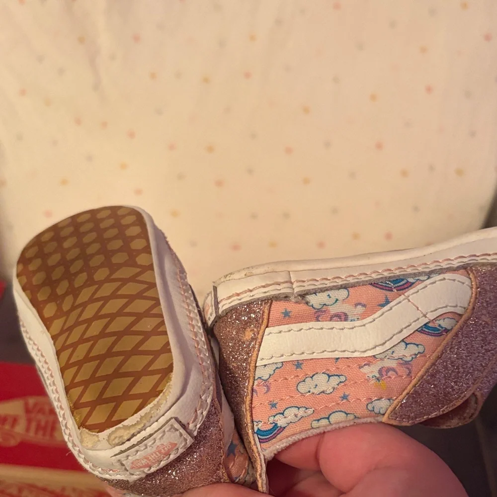 Vans Pink Rainbow Velcro Sk8-Hi Crib Shoes